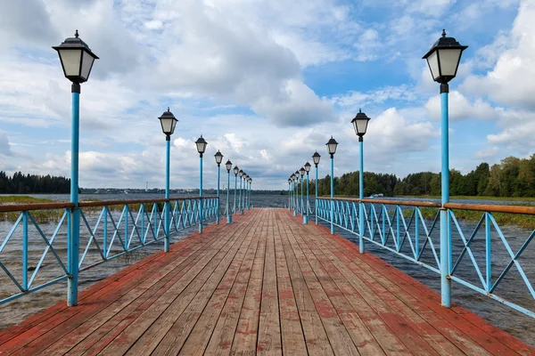 Monastery pier on Lake Valday, Russia — Stock Photo, Image