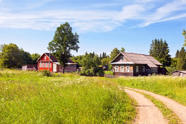 Russisches Dorf an einem Sommertag — Stockfoto