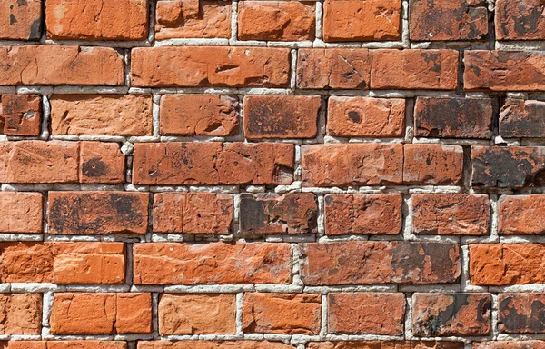 Antiguo muro de ladrillo rojo como fondo — Foto de Stock