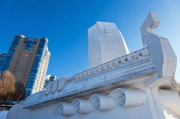 Samara ciudad, Rusia, barco monumento — Foto de Stock