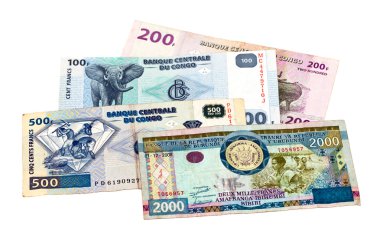 banknot, Kongo ve beyaz arka plan üzerinde izole burundi