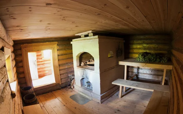 Interior of the Russian traditional wooden bath — Stock Image Interior of the Russian traditional wooden bath Royalty Free Stock Images