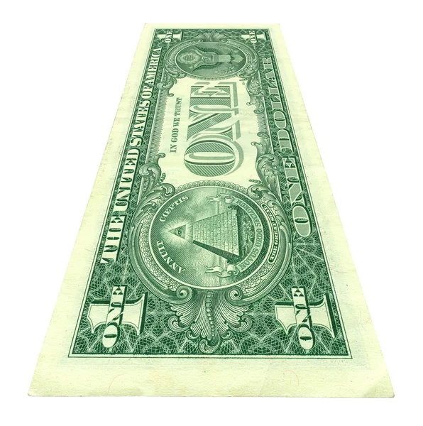Banknot dolarowy pod kątem — Zdjęcie stockowe