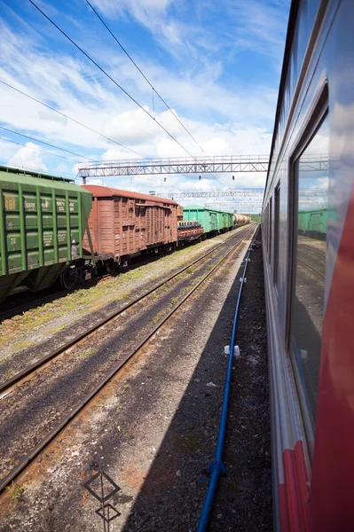 Pociąg towarowy w Rosji — Zdjęcie stockowe