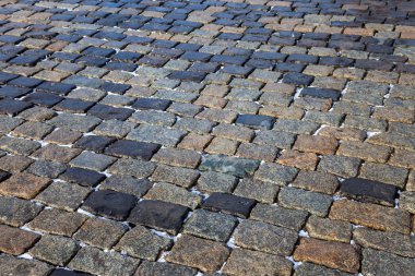 arka plan olarak Moskova'da kırmızı kare gri kaldırım taşları