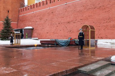 Moskova - Nisan 07: Görevlisi onur konuğu bilinmeyen Sol Türbesi