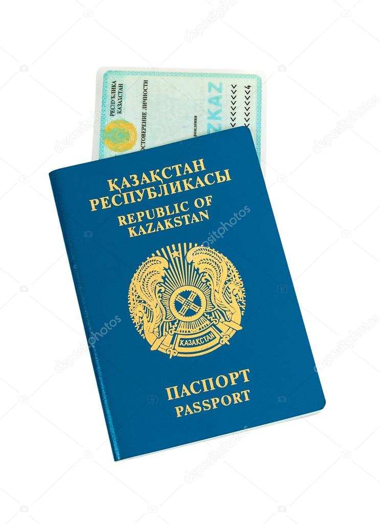 Kazakhstan passport and national id isolated on white background
