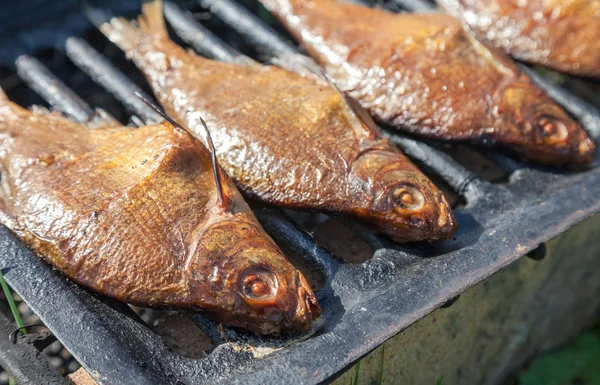 Just smoked fresh fish caught in Russian river — Stock Photo, Image