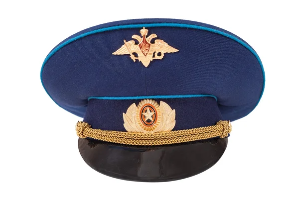 Ufficiale militare russo cap (Air Force) isolato su bianco — Foto Stock