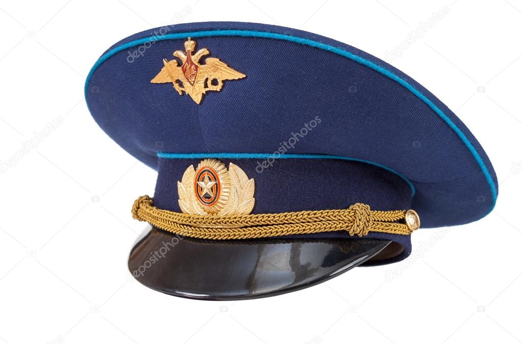 Russian military officer cap (Air Force) isolated on white