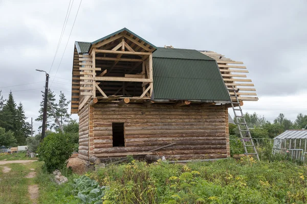 Trähus under uppförande — Stockfoto