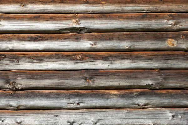 Wooden logs wall of rural house background — Stock Photo, Image