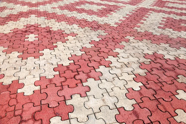 Carreaux de pavage rouge et gris comme fond — Photo