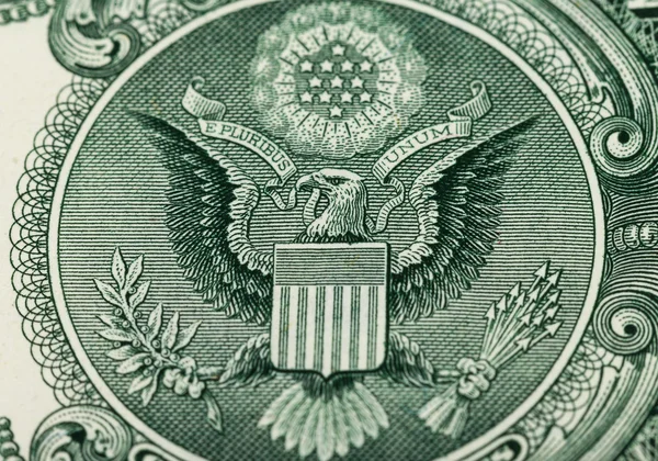 Grande sigillo degli Stati Uniti sul rovescio di un dollaro USA Bi — Foto Stock