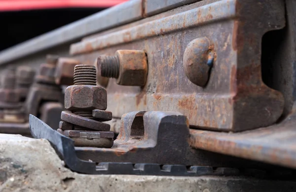 Detail der Eisenbahnstrecke — Stockfoto