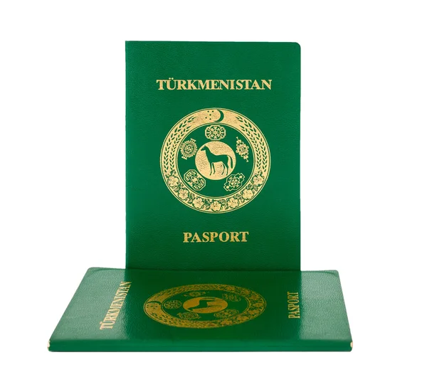 Turkmenistan paszport na białym tle — Zdjęcie stockowe