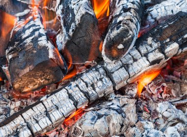 bir kamp ateşi yanan sıcak yangın closeup