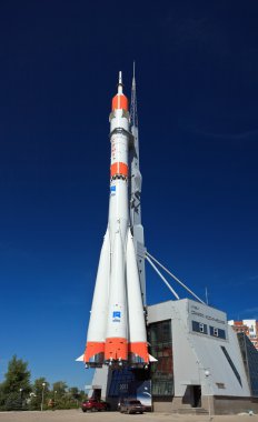 Samara, Rusya Federasyonu - 1 Eylül: anıt olarak gerçek soyuz uzay aracı