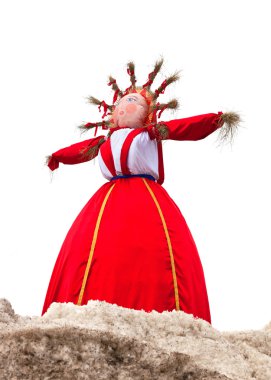 Shrovetide. Big doll for the burning clipart