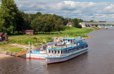 veliky Novgorod, Rusya Federasyonu - Ağustos 10, 2013: river cruise passenge