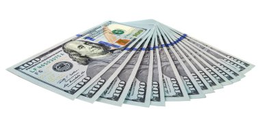 dolar faturaları izole beyaz zemin üzerine