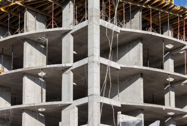 yüksek apartman bina yapım aşamasında
