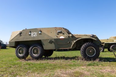 Togliatti, Rusya - ö. 2 Mayıs 2013: eski bir Sovyet btr-152 tekerlekli bir