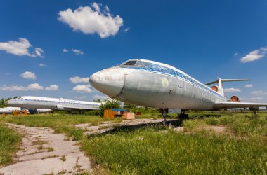 Samara, Rusya - ö. 25 Nisan 2014: eski Rus uçağı tu-154, bir