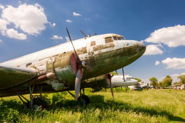 Samara, Rusya - ö. 25 Nisan 2014: eski Rus turboprop uçak,