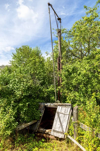 Wooden Water Well Countryside Summer Sunny Day — Stock Photo, Image