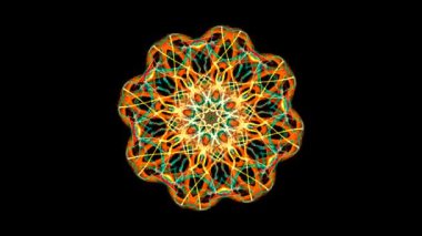 Siyah arkaplanda çok renkli soyut fraktal desen