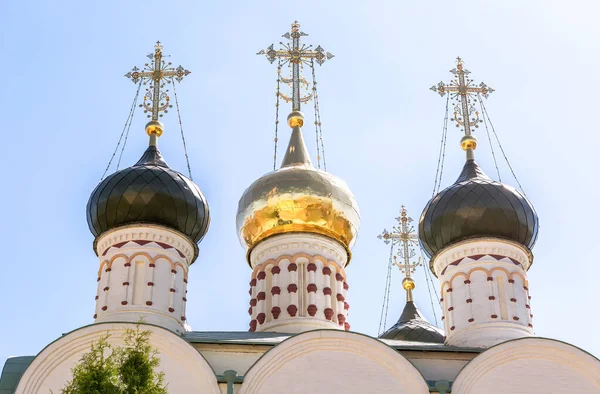 Domes Orthodox Church Golden Crosses Sky — Stock Photo, Image