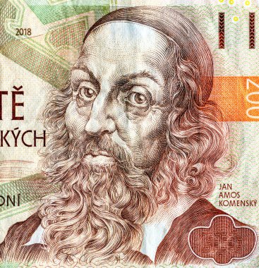 John Amos Comenius (1592 - 1670) Çek para banknotundan portre