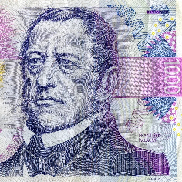 Frantisek Palacky Portré Cseh Koronákról Ezer Bankjegy — Stock Fotó