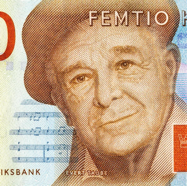 Evert Taube Porträtt Från Femtio Svenska Kronor Sedlar — Stockfoto