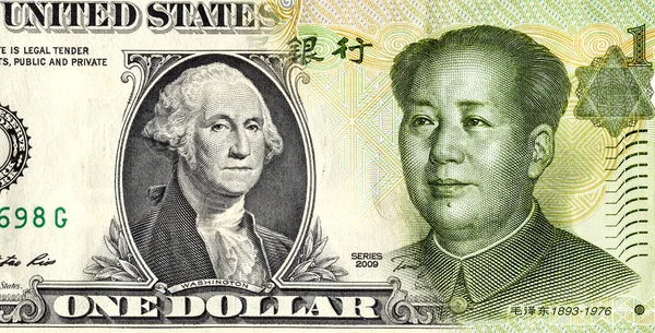 One American Dollar Smoothly Chinese Yuan Business Concept — Stock Photo, Image