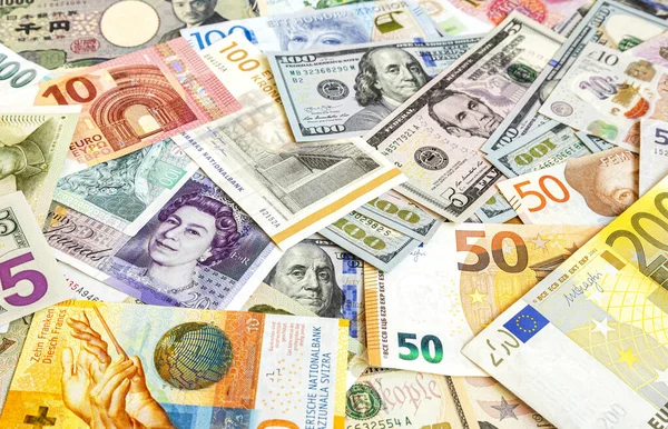 Money Background Various Paper Currency Business Concept — Stockfoto