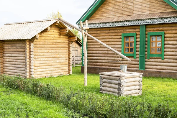 Samara Russland September 2021 Ethnokultureller Komplex Volkspark Traditionelles Tatarisches Holzhaus — Stockfoto