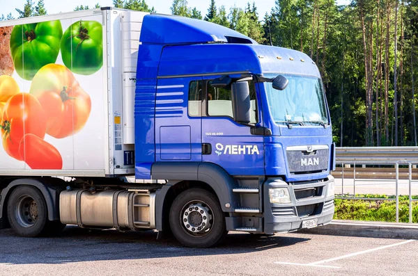 Москва Росія Липня 2021 Фургон Фургон Продажу Продовольства Лента Вантажівка — стокове фото