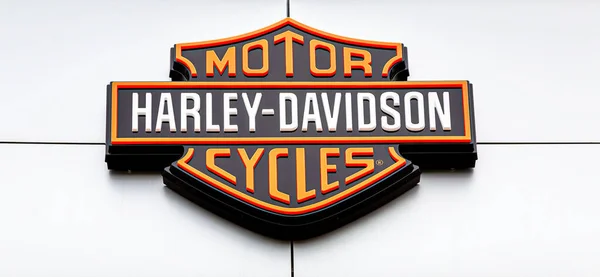 Samara Rússia Maio 2019 Logo Harley Davidson Inc Uma Fabricante Fotografia De Stock