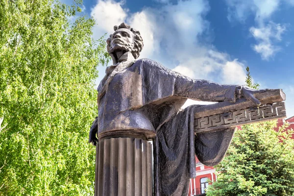 Samara Ryssland Maj 2019 Bronsmonument Över Den Berömde Ryske Poeten Stockbild