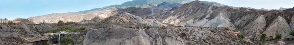 Panoramatické malebné krajiny pouště Tabernas — Stock fotografie