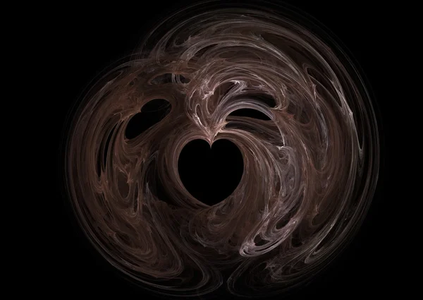 Forma del corazón fractal marrón —  Fotos de Stock