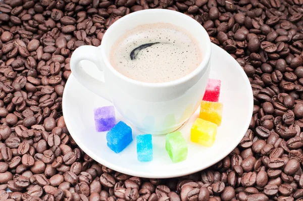 Shugar와 커피 잔의 다 색된 석판 — 스톡 사진
