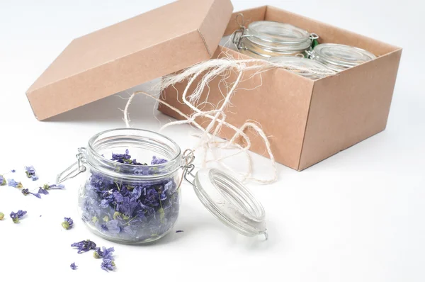 Vaso di lavanda su bianco — Foto Stock