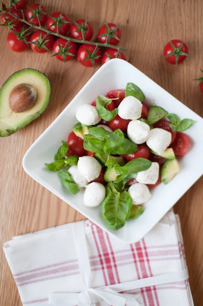 Salad and vegetables, top view — Stock Photo, Image