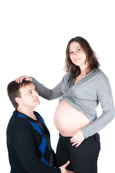 Красивая пара - беременная женщина — стоковое фото