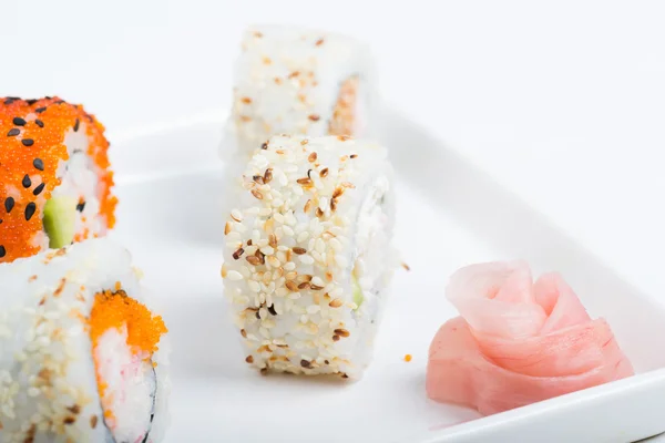 Sushi set on the plate — Stock Photo, Image