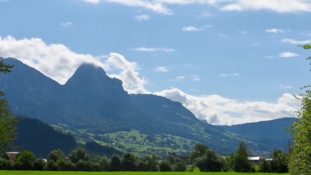 Time Lapse Vackra Berg Landskap Med Rörliga Moln Schweiz Alperna — Stockvideo