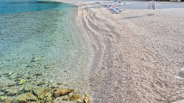 Bellissima Riva Del Mare Adriatico Vista Sulla Baia Con Spiaggia — Foto Stock